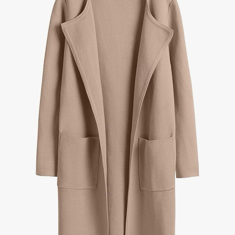 Elegant Tan Women's Sweater Coat